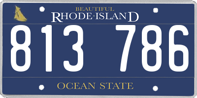 RI license plate 813786