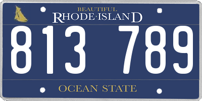 RI license plate 813789