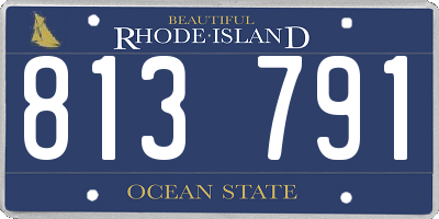 RI license plate 813791