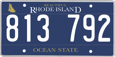 RI license plate 813792