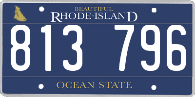 RI license plate 813796