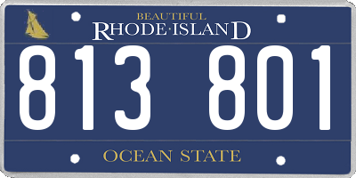 RI license plate 813801