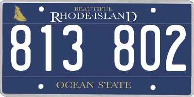 RI license plate 813802
