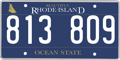 RI license plate 813809