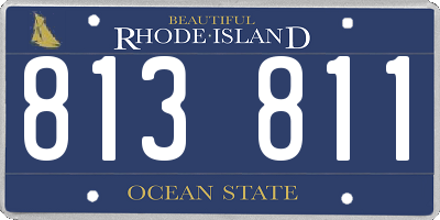 RI license plate 813811