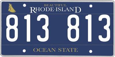 RI license plate 813813