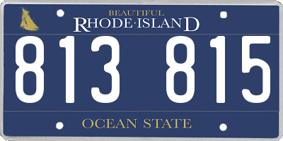 RI license plate 813815
