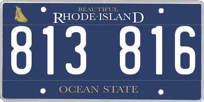 RI license plate 813816