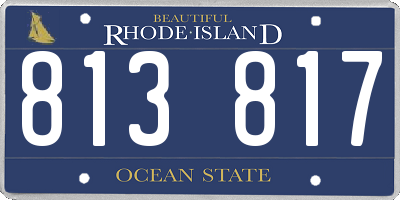 RI license plate 813817