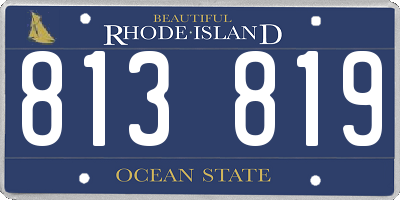 RI license plate 813819