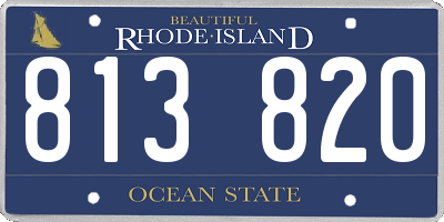 RI license plate 813820