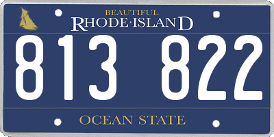 RI license plate 813822
