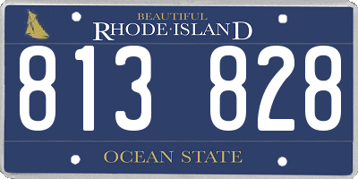 RI license plate 813828