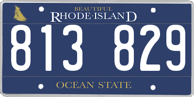 RI license plate 813829