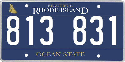 RI license plate 813831
