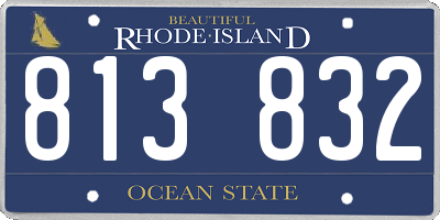 RI license plate 813832
