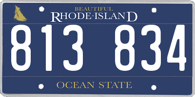 RI license plate 813834