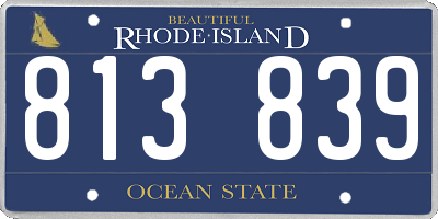 RI license plate 813839