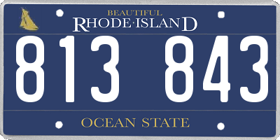 RI license plate 813843