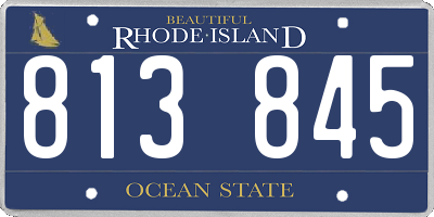RI license plate 813845