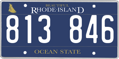 RI license plate 813846