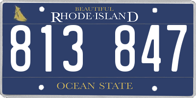 RI license plate 813847