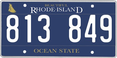 RI license plate 813849