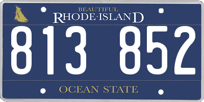 RI license plate 813852