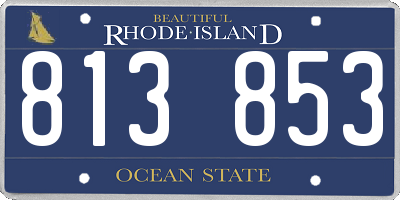 RI license plate 813853