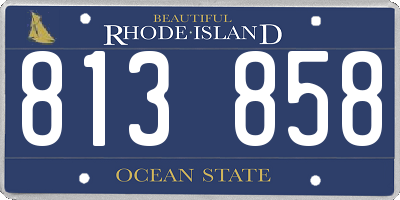 RI license plate 813858