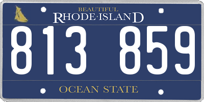 RI license plate 813859
