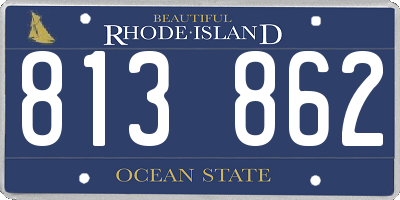 RI license plate 813862