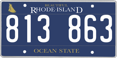 RI license plate 813863