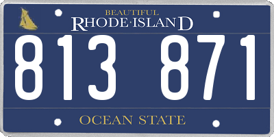 RI license plate 813871