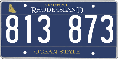 RI license plate 813873
