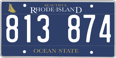 RI license plate 813874