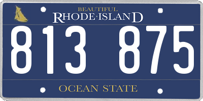 RI license plate 813875