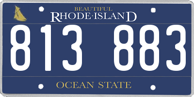 RI license plate 813883