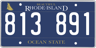 RI license plate 813891