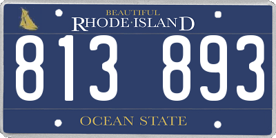 RI license plate 813893