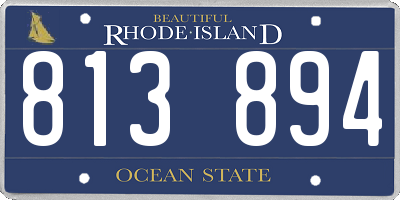 RI license plate 813894