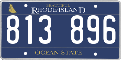 RI license plate 813896