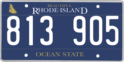 RI license plate 813905