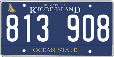 RI license plate 813908