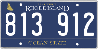 RI license plate 813912
