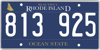 RI license plate 813925