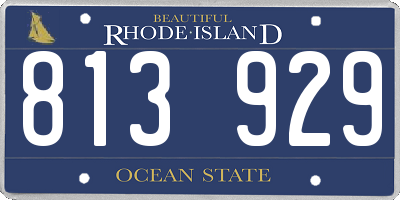 RI license plate 813929