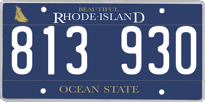 RI license plate 813930