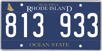 RI license plate 813933
