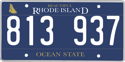 RI license plate 813937